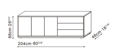 Pixel Sideboard Low Feet dimensions