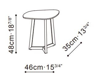 Teri Irregular Side Table dimensions