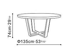 Small Round Domo Dining Table dimensions