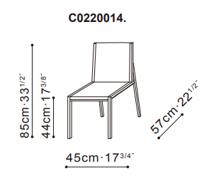 Flora Plus Oak Dining Chair dimensions