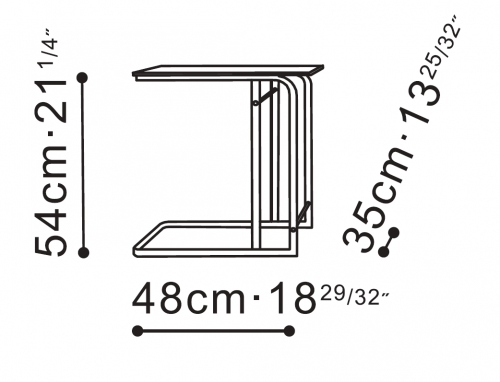 Square Flex Side / Bedside Table dimensions