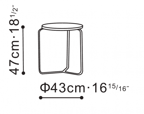 Round Flex Side/Bedside Table dimensions
