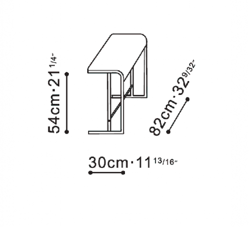 Clouds Long Over Console Table dimensions