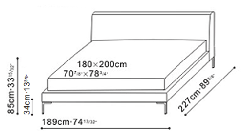 Alison Plus Bed 180 x 200cm dimensions