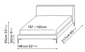 Alison Plus Bed 137 x 190cm dimensions