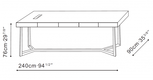 Vessel 240cm Desk dimensions