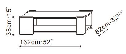 Rubix Rectangular Coffee Table dimensions