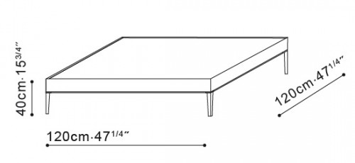 Flamingo Square Coffee Table dimensions