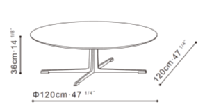 Vary Large Round Coffee Table dimensions